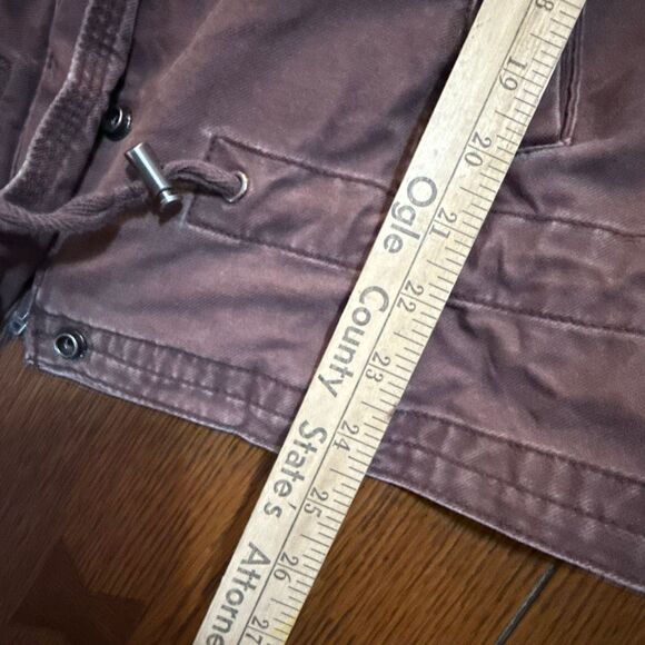 Y2K Mossimo Supply Co Brown Utility Jacket Women’s M | 2000s High Neck Zip Cargo - Picture 12 of 14